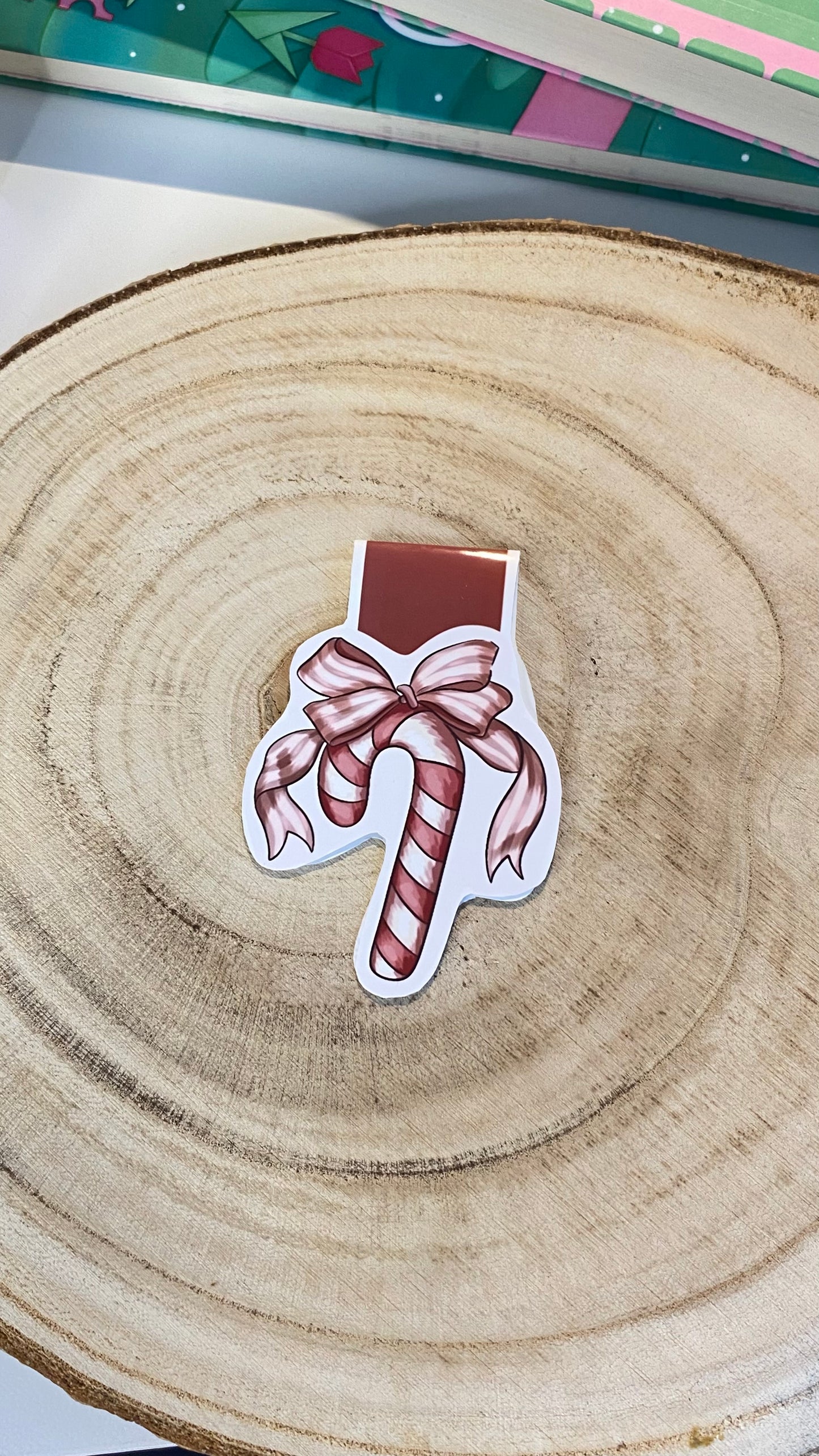 Candy Cane Magnetic Bookmark