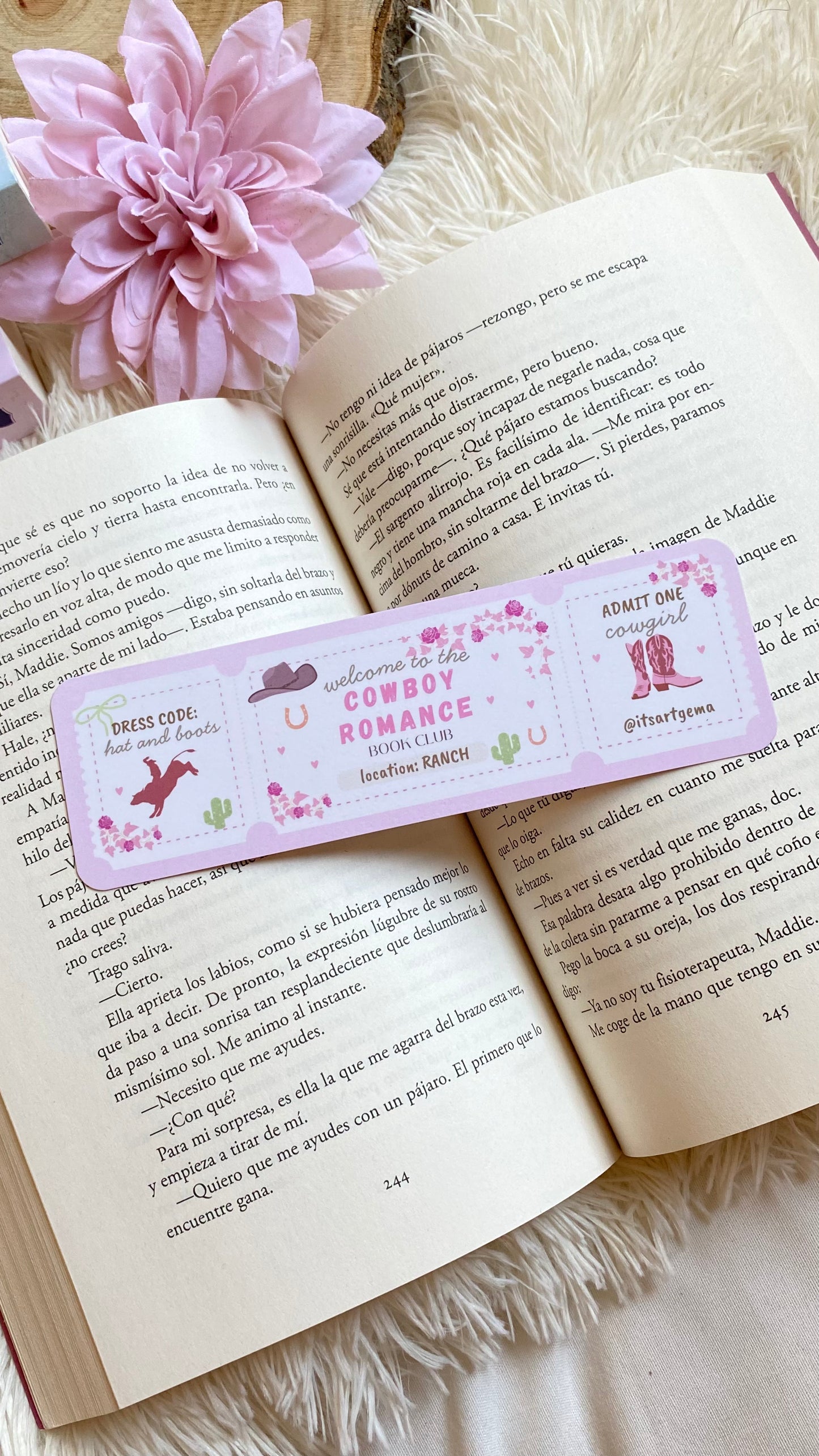 Cowboy Romance Ticket Bookmark