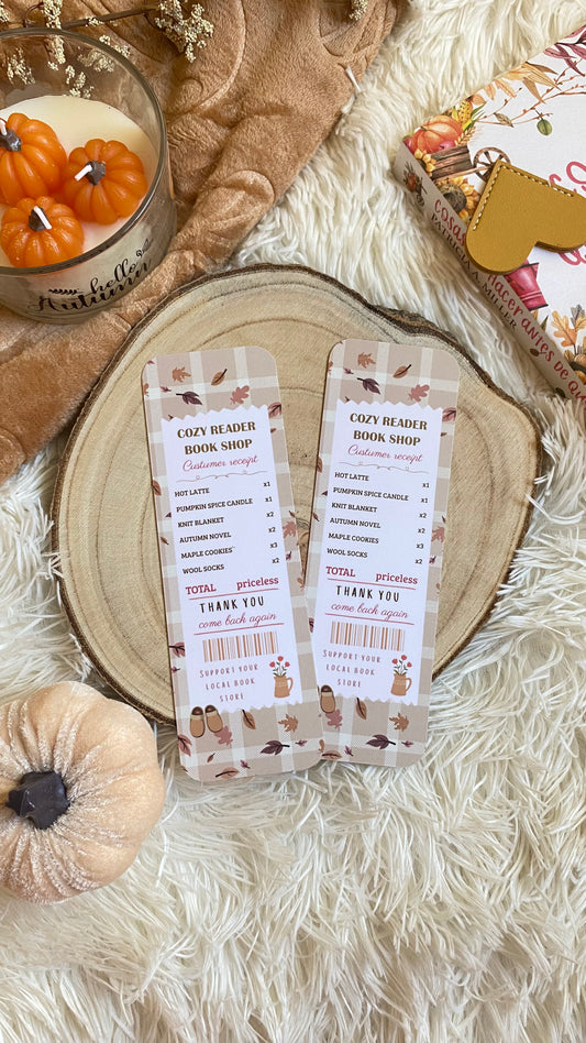 Cozy Receipt Bookmark