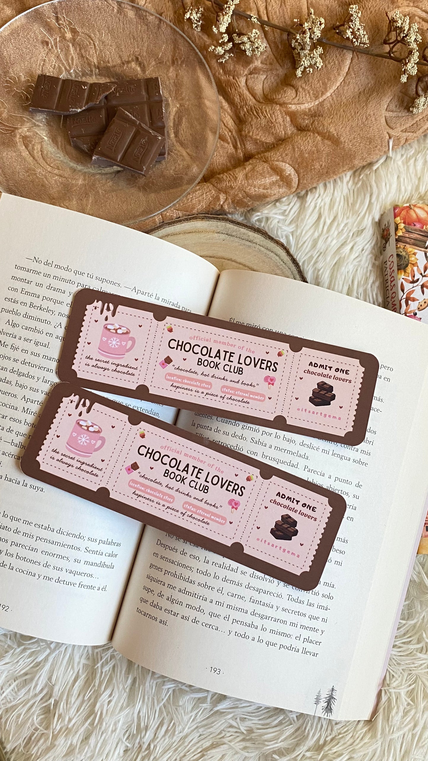 Chocolate Lovers Ticket Bookmark