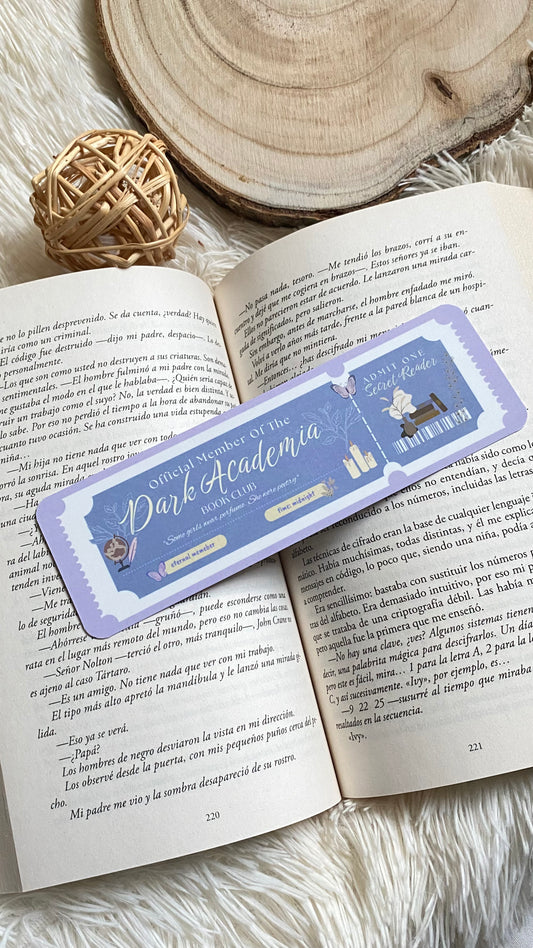 Dark Academia Bookmark Ticket