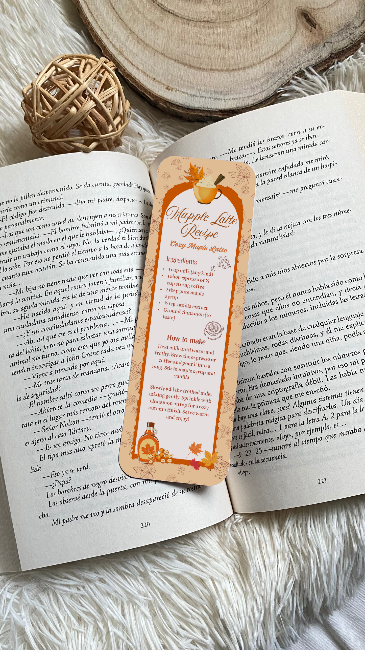 Recipe Autumn Bookmark