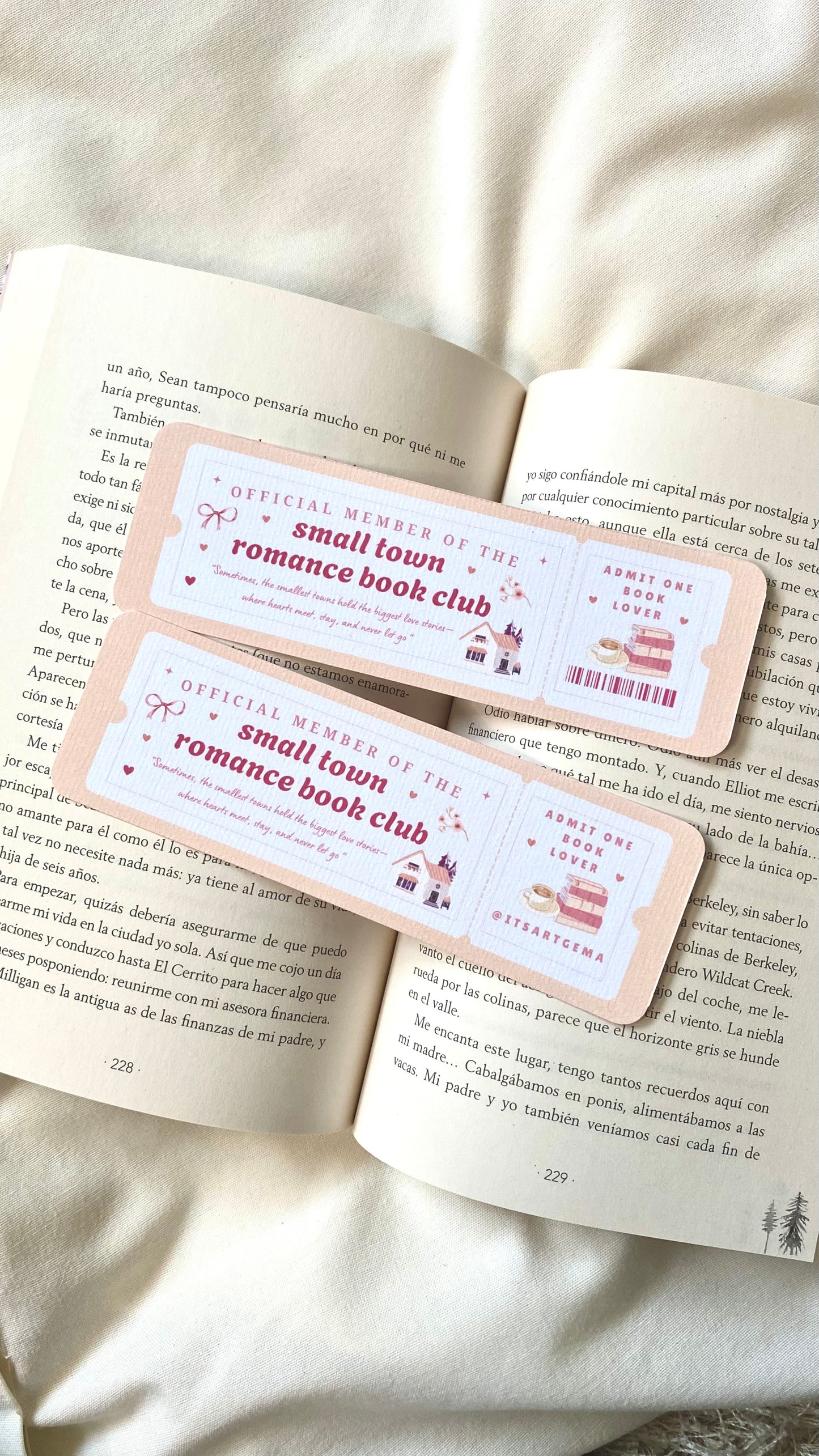 Small Town Romance Bookmark Ticket